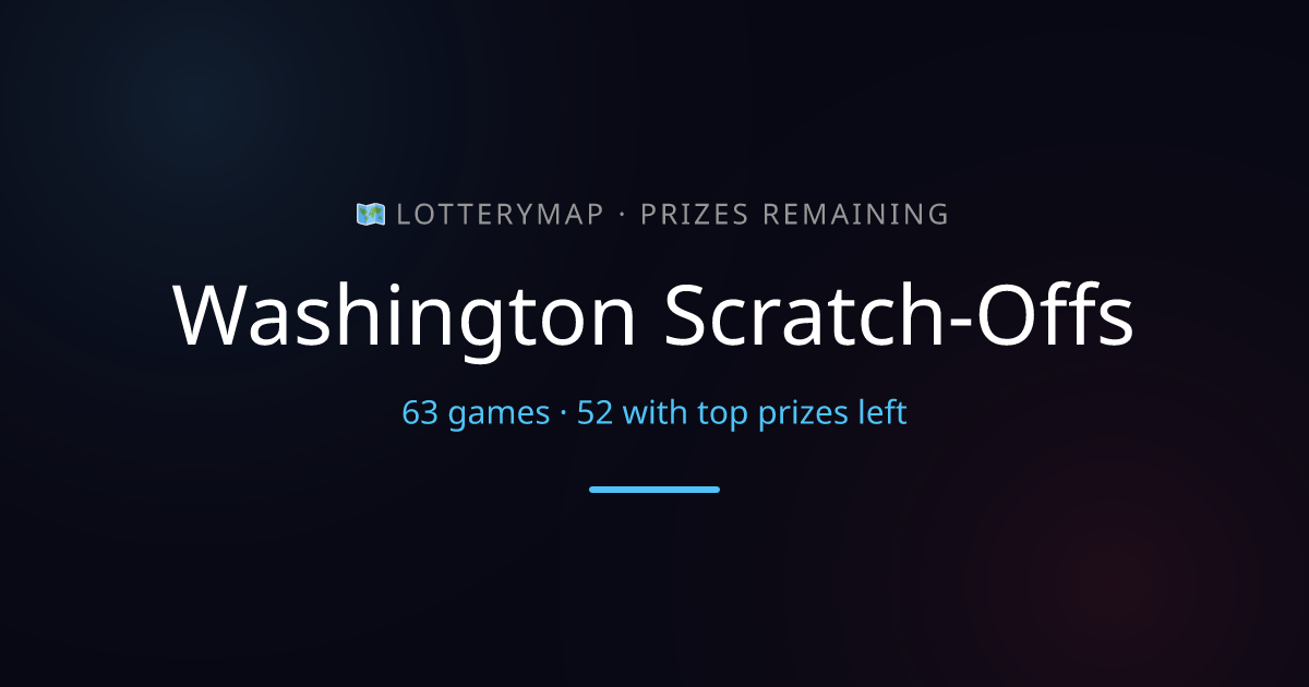 Washington Scratch-Off Prizes Remaining — 63 Games
